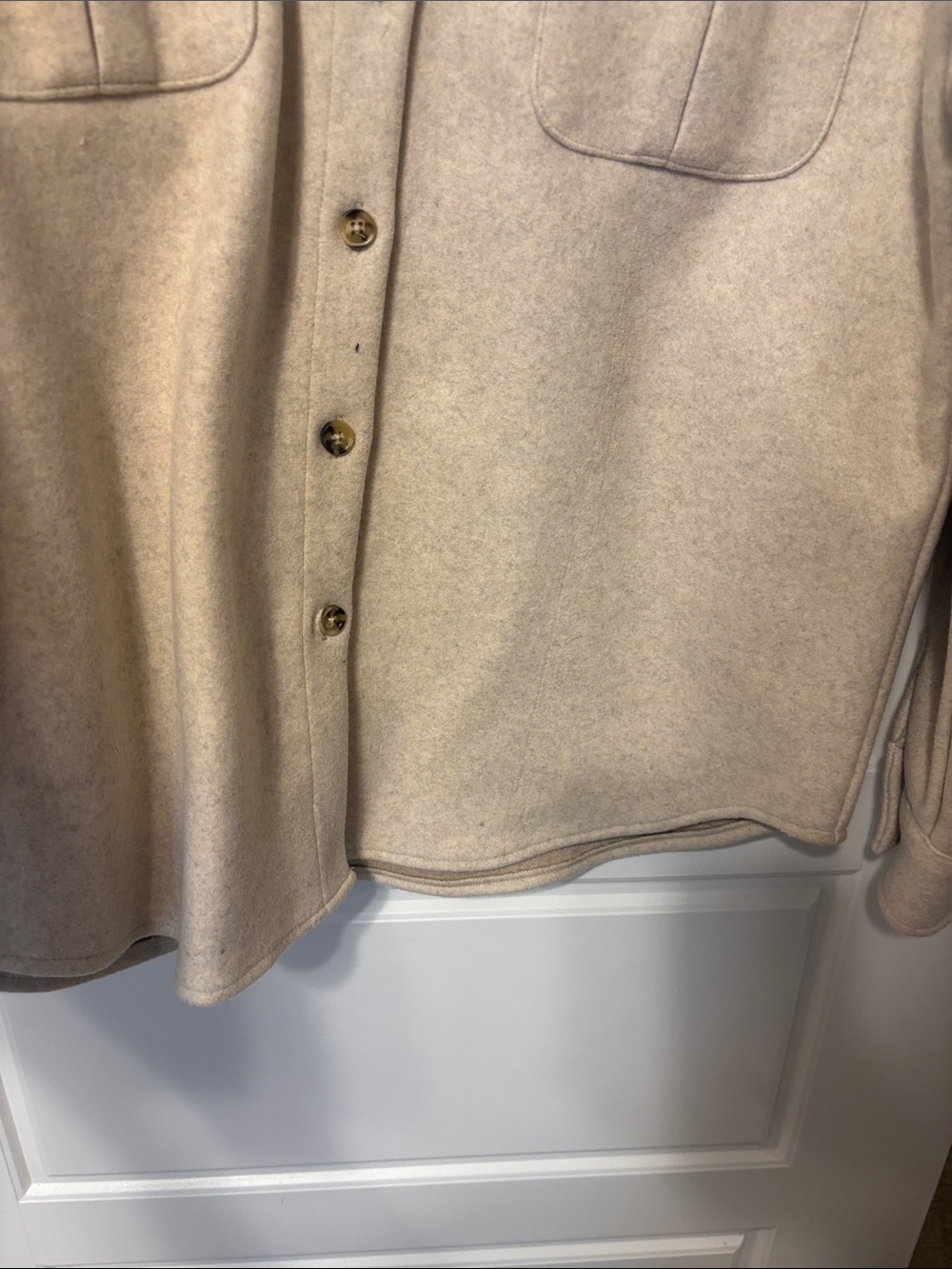 Altar'd State Cream Button-Front Wool Shacket - Picture 5 of 7